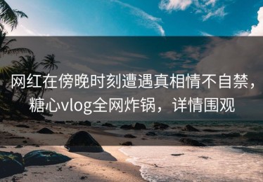 网红在傍晚时刻遭遇真相情不自禁，糖心vlog全网炸锅，详情围观