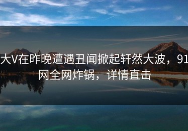 大V在昨晚遭遇丑闻掀起轩然大波，91网全网炸锅，详情直击