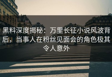 黑料深度揭秘：万里长征小说风波背后，当事人在粉丝见面会的角色极其令人意外