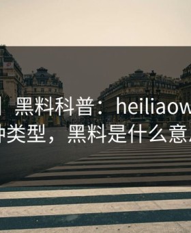 【震惊】黑料科普：heiliaowang背后3种类型，黑料是什么意思?