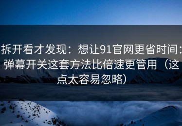 拆开看才发现：想让91官网更省时间：弹幕开关这套方法比倍速更管用（这点太容易忽略）