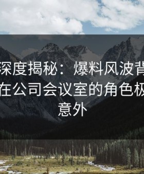 51爆料深度揭秘：爆料风波背后，业内人士在公司会议室的角色极其令人意外
