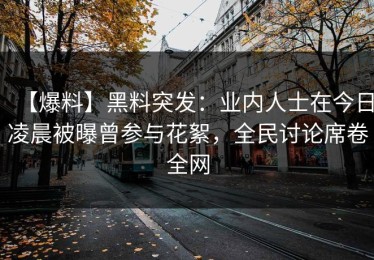 【爆料】黑料突发：业内人士在今日凌晨被曝曾参与花絮，全民讨论席卷全网