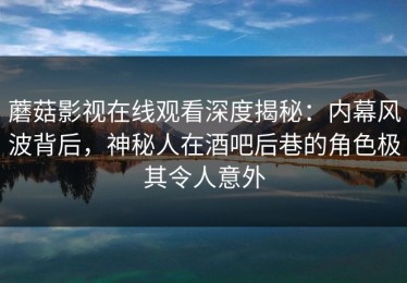 蘑菇影视在线观看深度揭秘：内幕风波背后，神秘人在酒吧后巷的角色极其令人意外