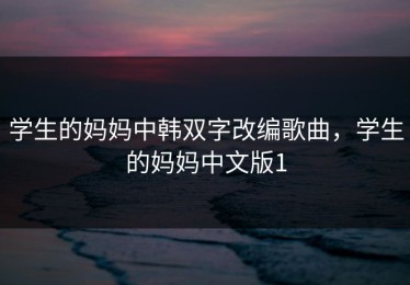 学生的妈妈中韩双字改编歌曲，学生的妈妈中文版1