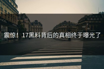 震惊！17黑料背后的真相终于曝光了