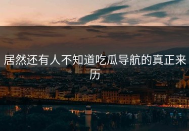 居然还有人不知道吃瓜导航的真正来历