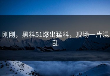 刚刚，黑料51爆出猛料，现场一片混乱