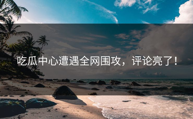 吃瓜中心遭遇全网围攻，评论亮了！