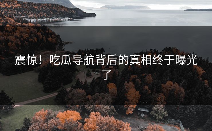 震惊！吃瓜导航背后的真相终于曝光了