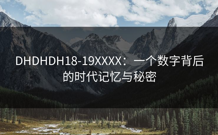 DHDHDH18-19XXXX：一个数字背后的时代记忆与秘密