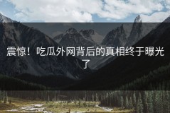 震惊！吃瓜外网背后的真相终于曝光了